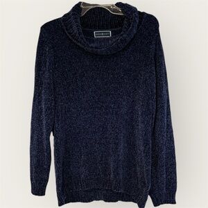 Karen Scott Women's Dark Blue Cowl Neck Sweater